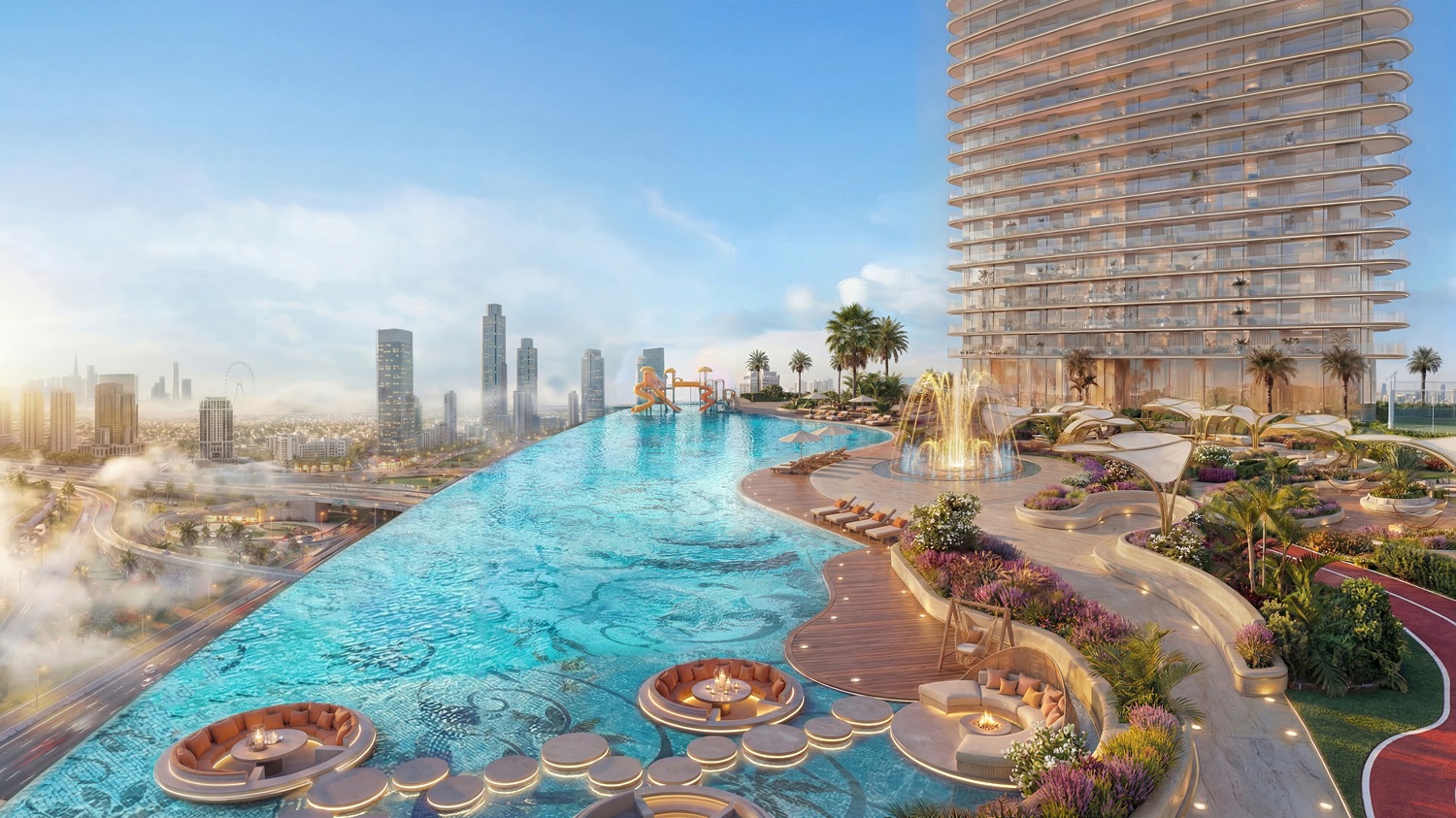 Serenz by Danube JVC — amenities and pool area render